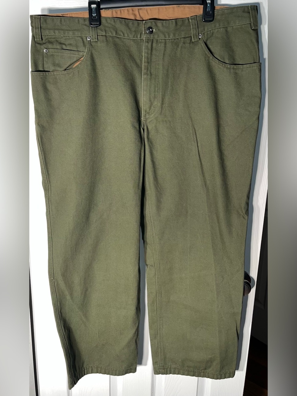 Men’s Duluth Trading Co. Olive Green Pants Size 44 x 30 100% Cotton